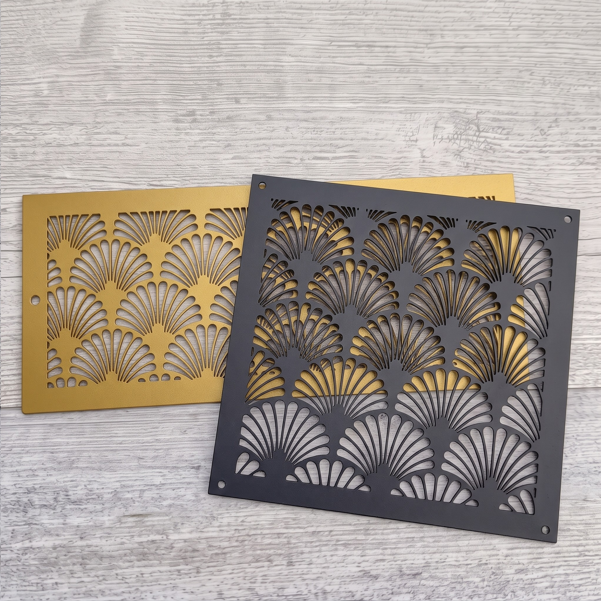 Art Deco Metal Vent Cover, Custom Steel HVAC Grille With Fan Pattern