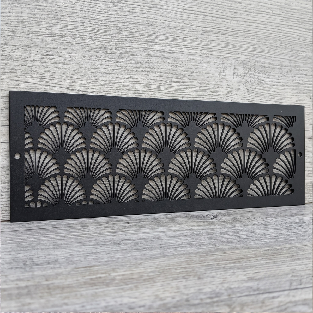 Art Deco Metal Vent Cover, Custom Steel HVAC Grille With Fan Pattern