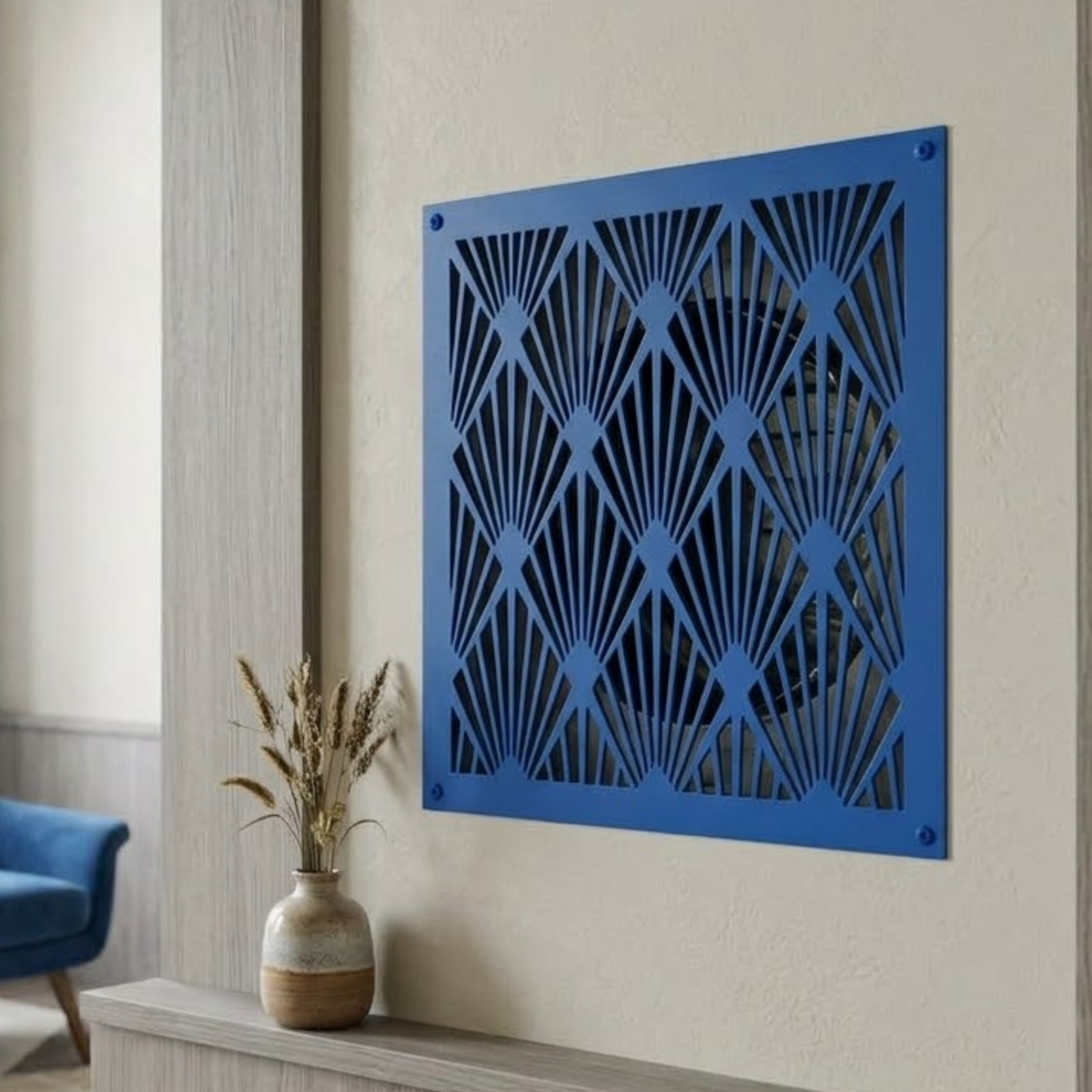 Art Deco Metal Vent Cover, Custom Laser Cut HVAC Grille, Decorative Wall Register