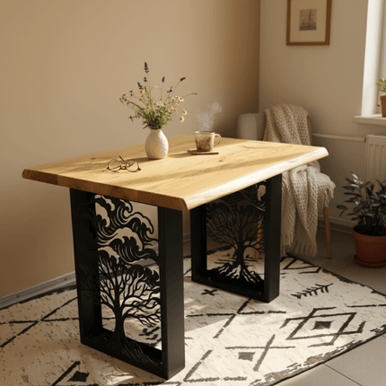Metal Table Legs – Tree of Life Steel Base for Dining & Coffee Tables