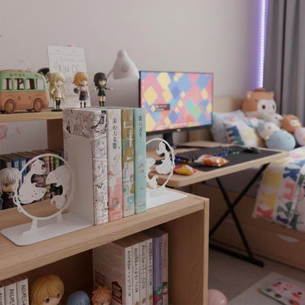 Metal Bookends Pair with Pisces Fish Silhouette Zodiac Design