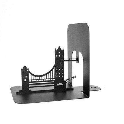 Metal Bookends Pair with Tower Bridge Silhouette Architectural Design - Metaloslav 