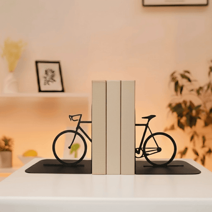 Metal Bookends – Bicycle Steel Book Holder for Shelves & Office Decor