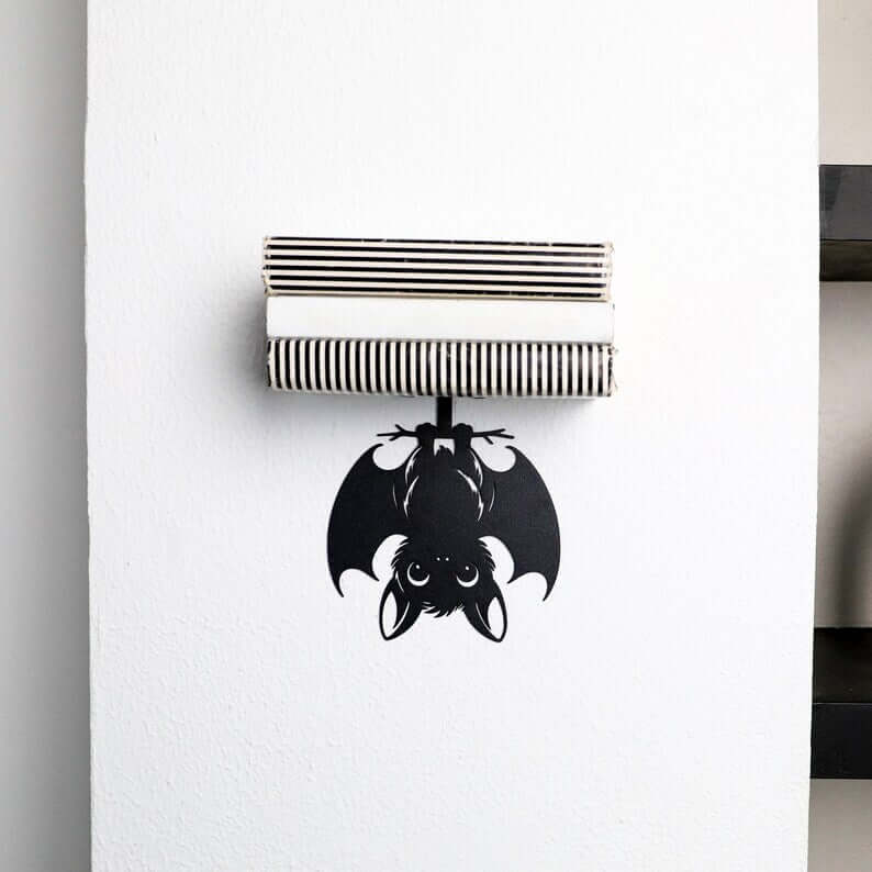 Metal Bat Wall Shelf Accent in Powder-Coated Steel - Metaloslav 