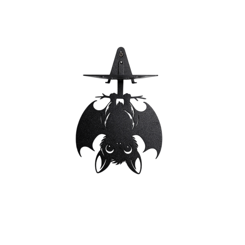 Metal Bat Wall Shelf Accent in Powder-Coated Steel - Metaloslav 