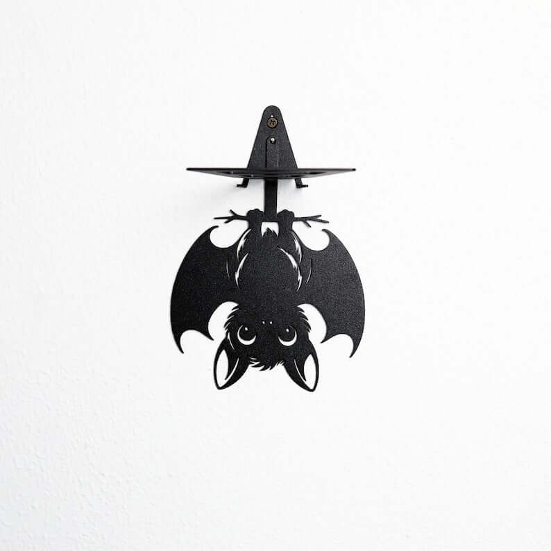 Metal Bat Wall Shelf Accent in Powder-Coated Steel - Metaloslav 