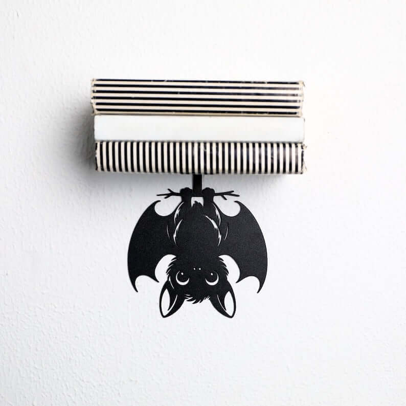 Metal Bat Wall Shelf Accent in Powder-Coated Steel - Metaloslav 