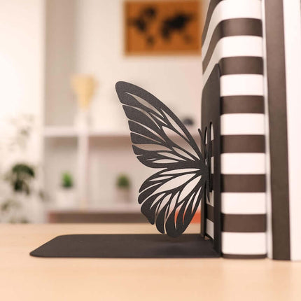Metal Butterfly Wing Bookends in Powder-Coated Steel - Metaloslav 