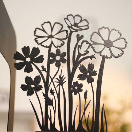 Metal Flower Bouquet Bookends Set with Floral Silhouette Design - Metaloslav 