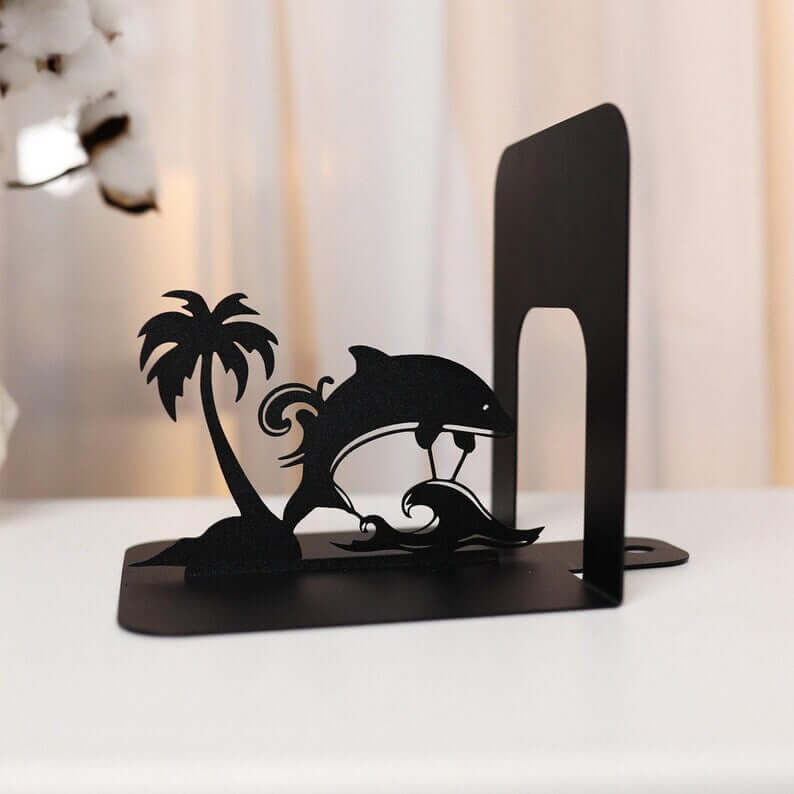 Metal Dolphin Decorative Accent in Powder-Coated Steel - Metaloslav 