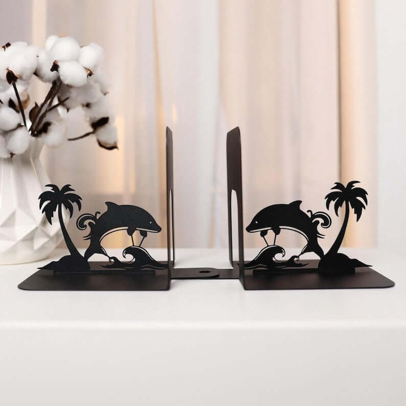 Metal Dolphin Decorative Accent in Powder-Coated Steel - Metaloslav 