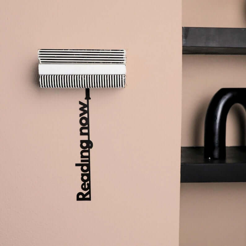 Invisible Metal Bookshelf with Reading Now Cutout Design - Metaloslav 