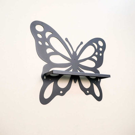 Metal Butterfly Wall Shelf with Laser Cut Wings for Bathroom Storage - Metaloslav 