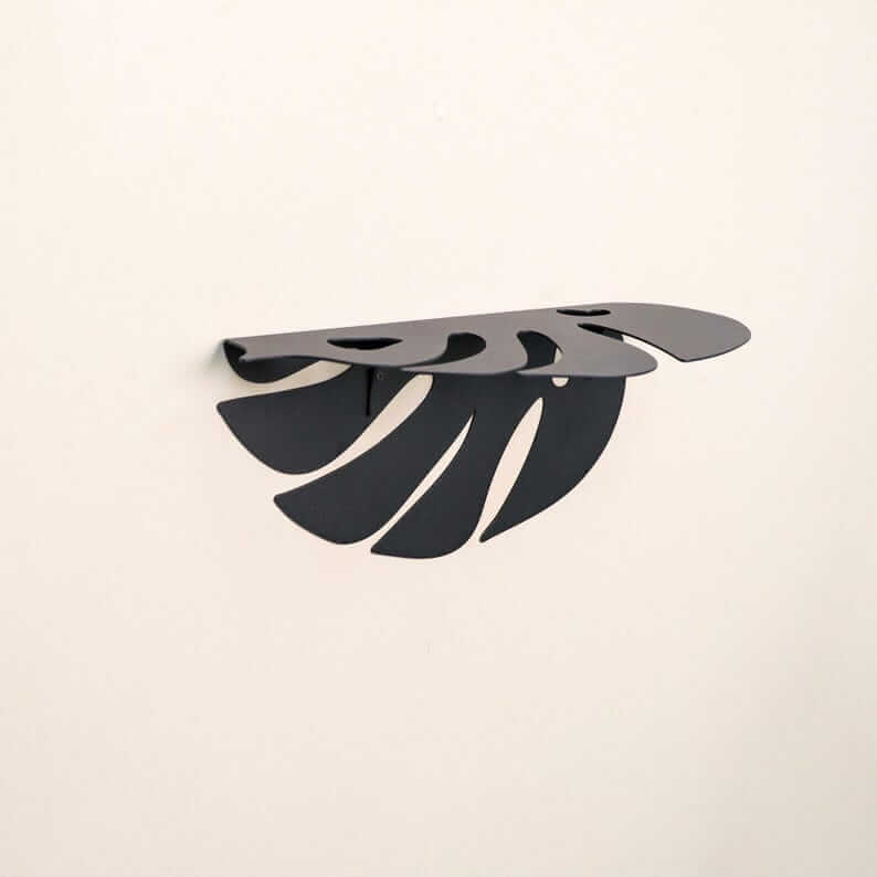 Metal Monstera Leaf Wall Shelf with Cutout Botanical Design - Metaloslav 