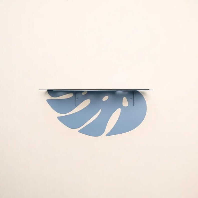 Metal Monstera Leaf Wall Shelf with Cutout Botanical Design - Metaloslav 