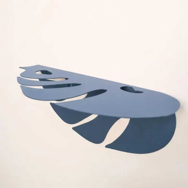 Metal Monstera Leaf Wall Shelf with Cutout Botanical Design - Metaloslav 