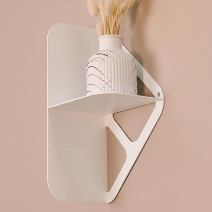 Geometric Metal Wall Shelf with Diamond Frame, Modern Minimalist Design