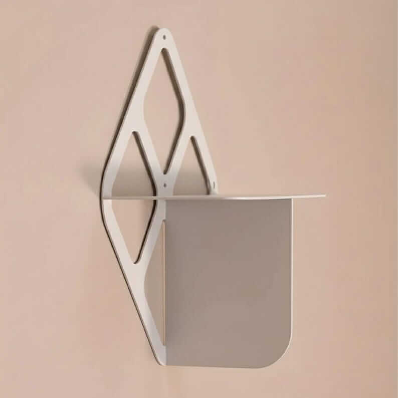 Geometric Metal Wall Shelf with Diamond Frame, Modern Minimalist Design - Metaloslav 