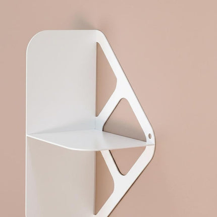 Geometric Metal Wall Shelf with Diamond Frame, Modern Minimalist Design