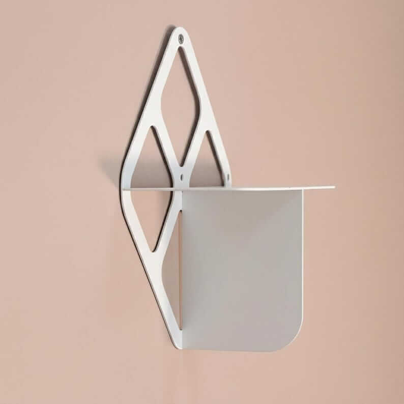 Geometric Metal Wall Shelf with Diamond Frame, Modern Minimalist Design - Metaloslav 