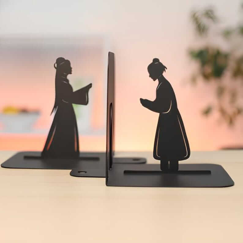 Metal Anime Girl and Boy Decorative Accent in Powder-Coated Steel - Metaloslav 