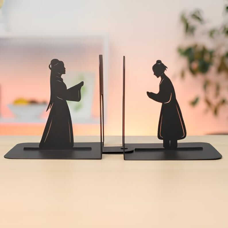 Metal Anime Girl and Boy Decorative Accent in Powder-Coated Steel - Metaloslav 