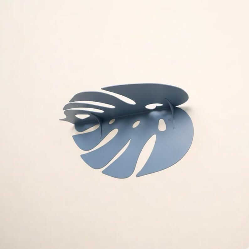 Metal Monstera Leaf Wall Shelf with Cutout Botanical Design - Metaloslav 