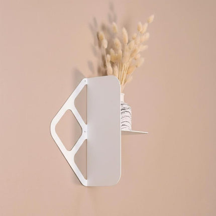Geometric Metal Wall Shelf with Diamond Frame, Modern Minimalist Design