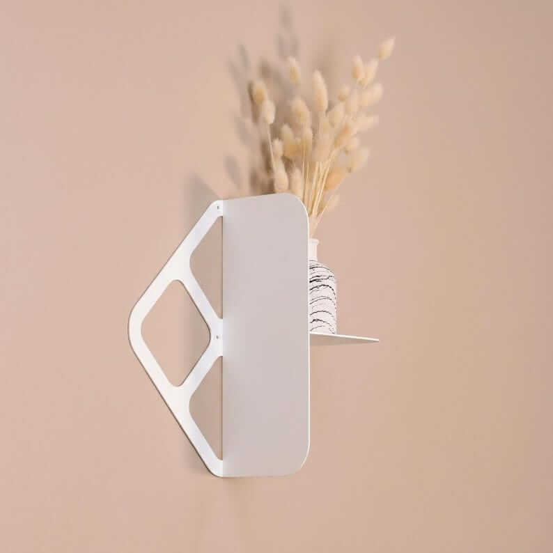 Geometric Metal Wall Shelf with Diamond Frame, Modern Minimalist Design - Metaloslav 