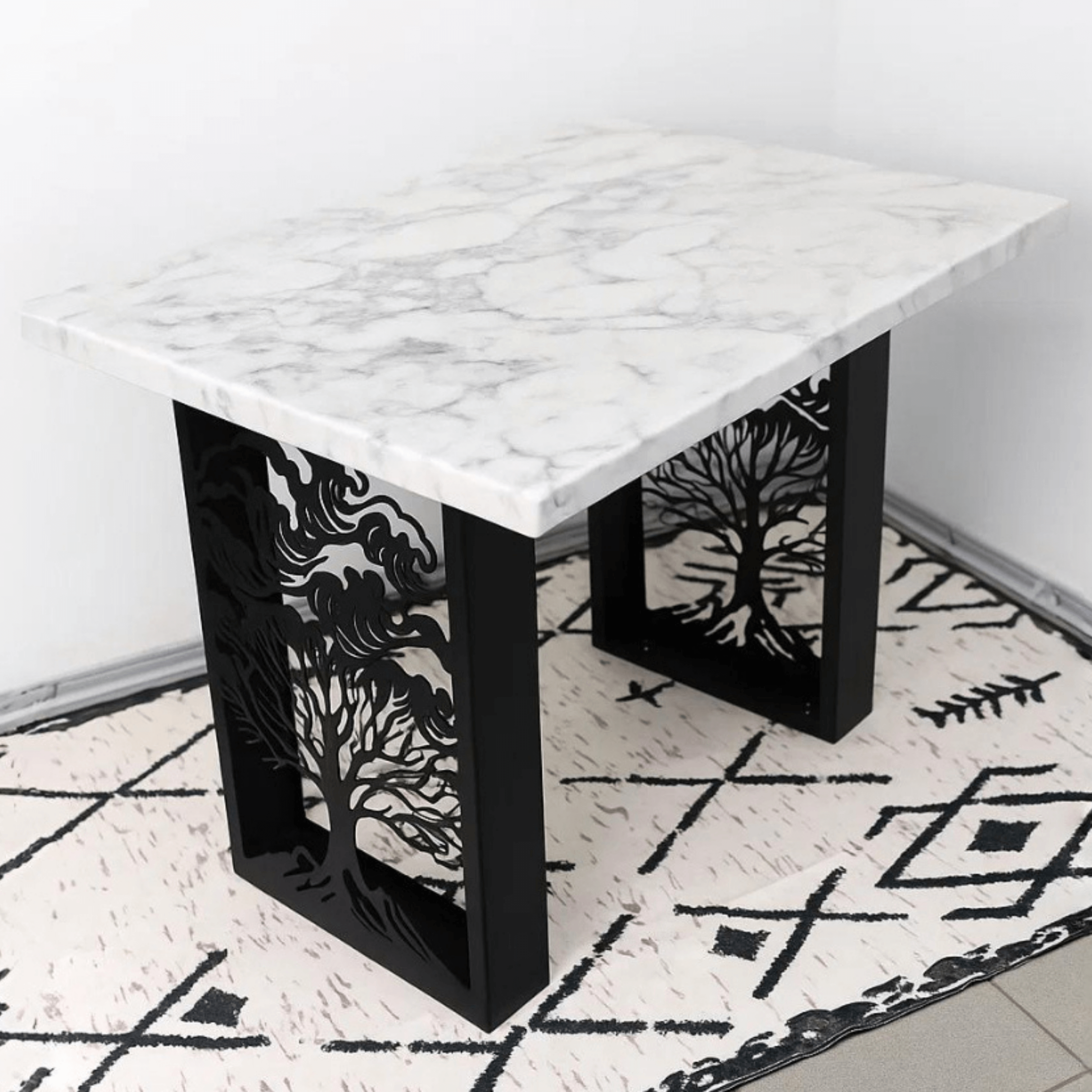 Metal Table Legs – Tree of Life Steel Base for Dining & Coffee Tables