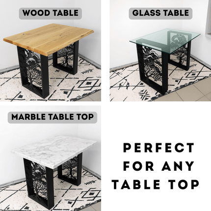 Metal Table Legs – Tree of Life Steel Base for Dining & Coffee Tables