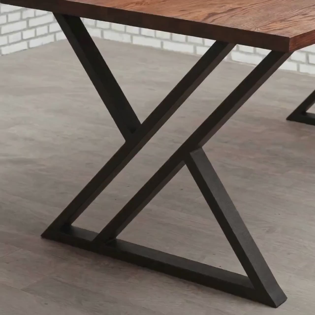 Industrial X-Shaped Metal Table Legs Set of 2 for DIY Tables