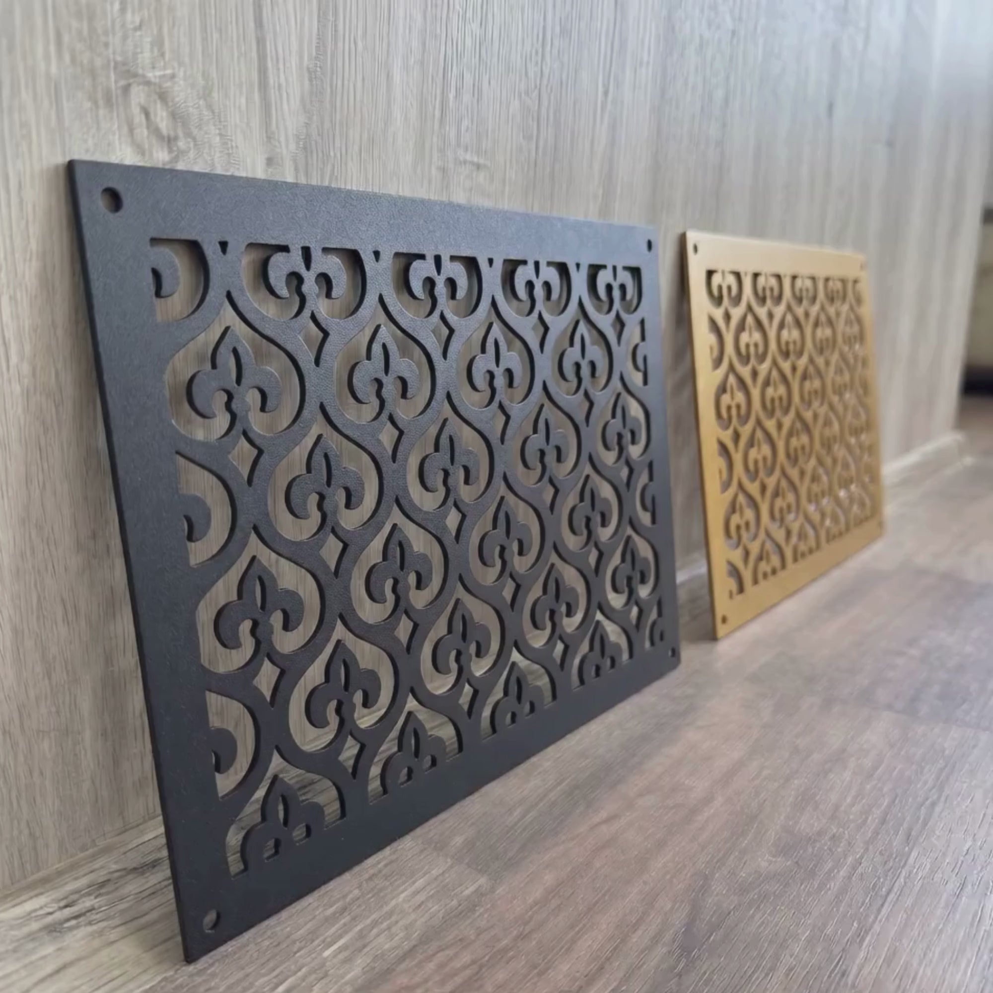 Large Decorative Metal Vent Cover, Custom Steel HVAC Grille With Ornamental Pattern