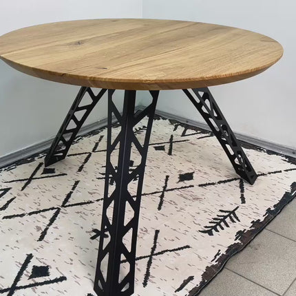 Metal Table Legs – Industrial Steel Base with Geometric Truss Shape
