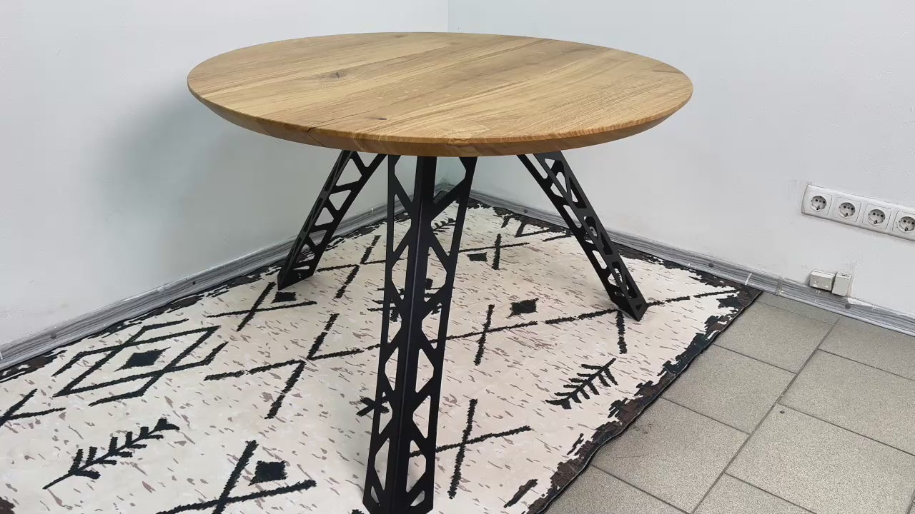 Metal Table Legs – Industrial Steel Base with Geometric Truss Shape