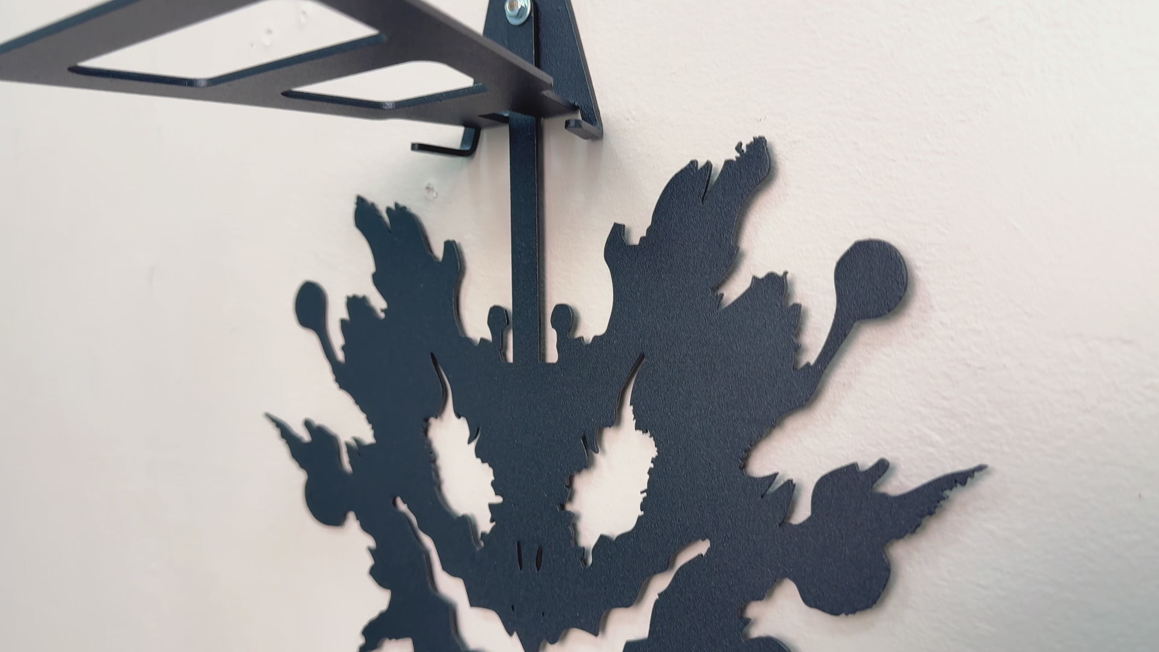 Gothic Metal Wall Shelf, Black Steel Bat Silhouette Decor Shelf