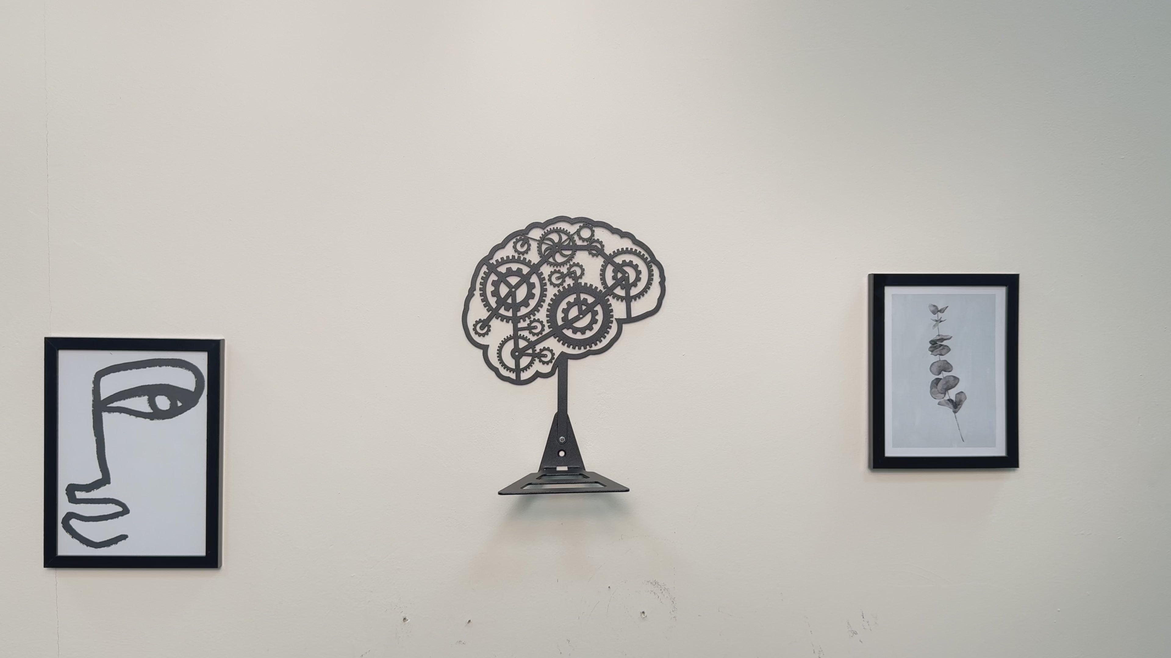 Steampunk Metal Wall Shelf, Industrial Gear Tree Steel Wall Decor
