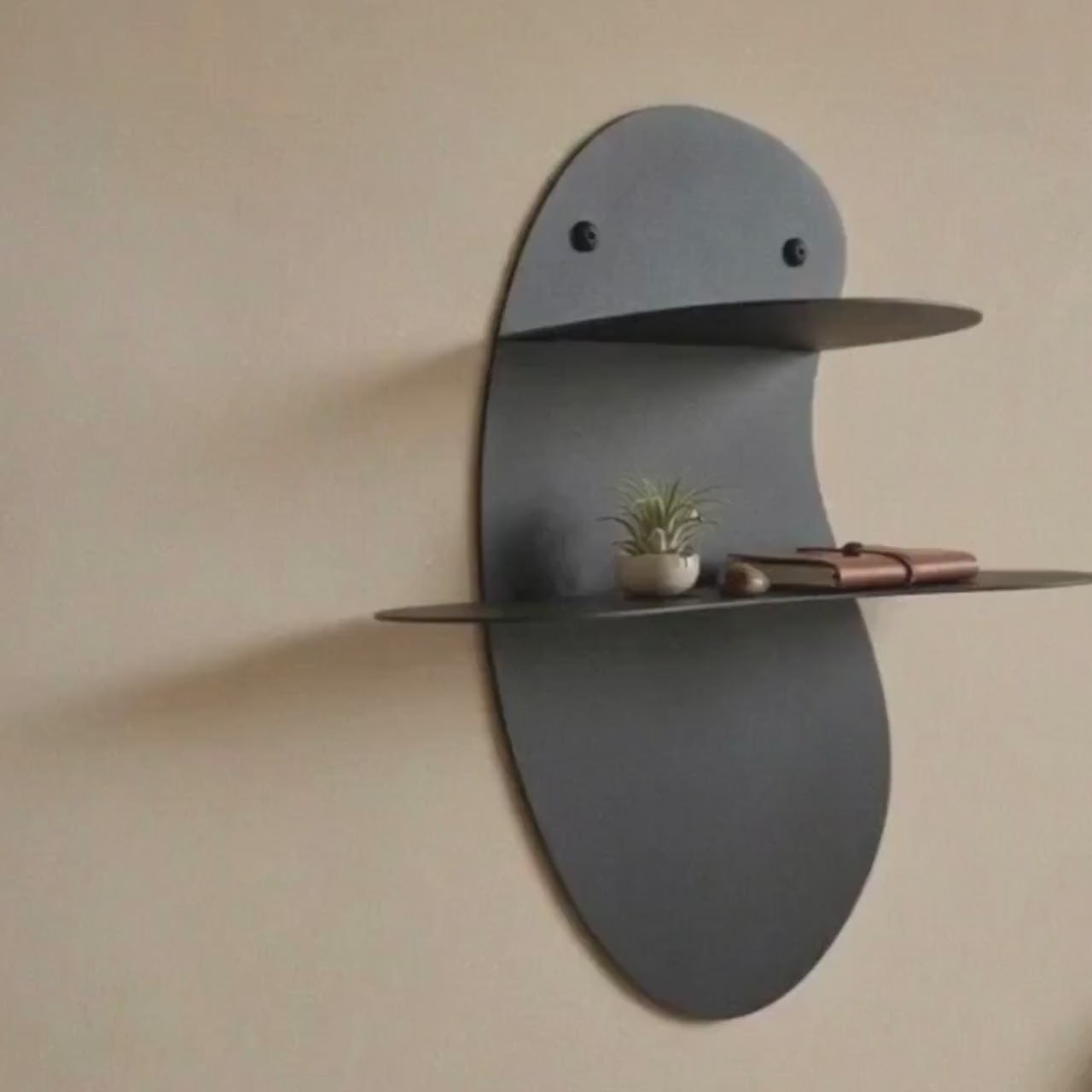 Two-Tier Floating Metal Wall Shelf – Bubble Design