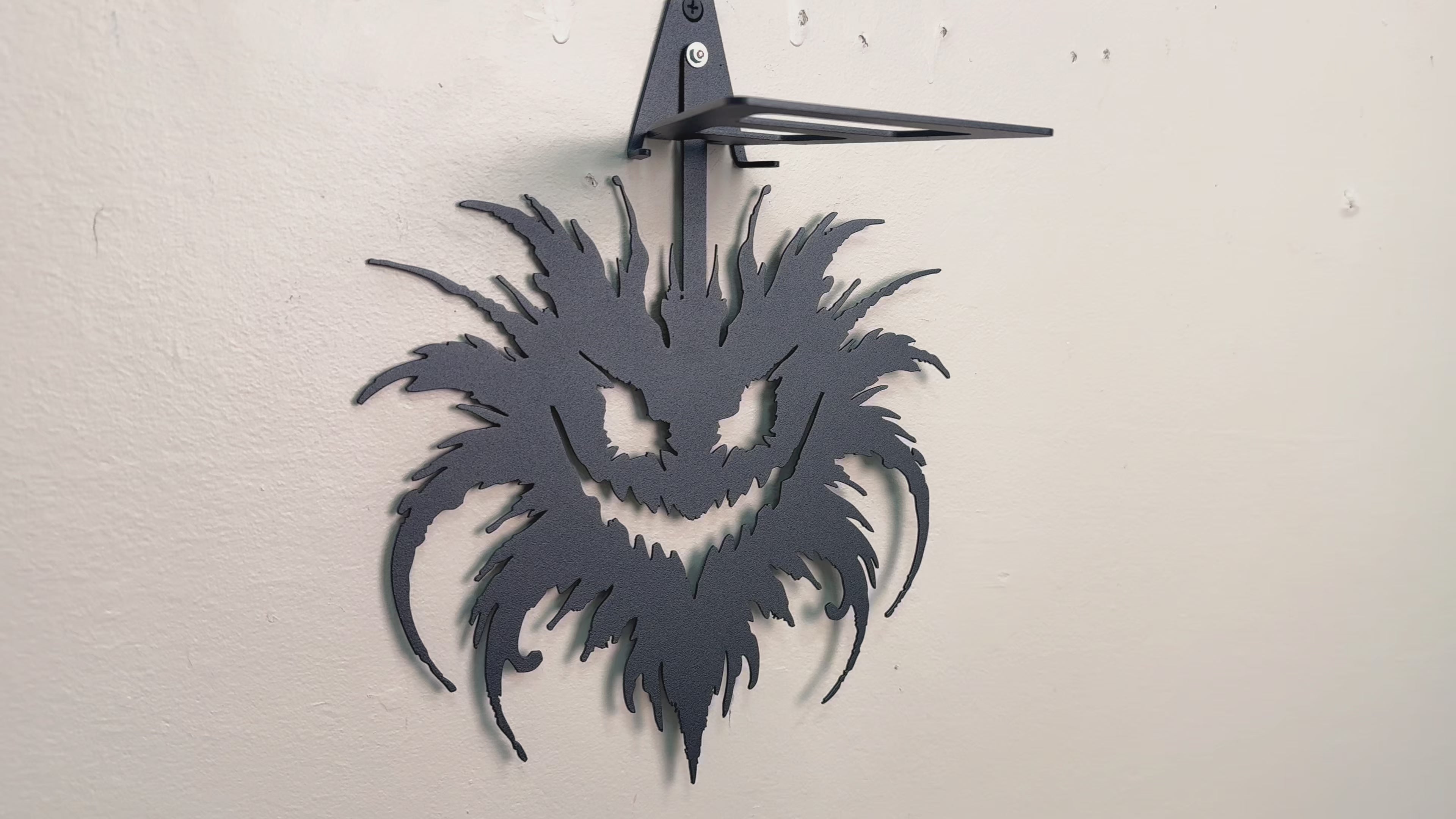 Gothic Monster Metal Wall Shelf, Black Steel Fantasy Wall Decor