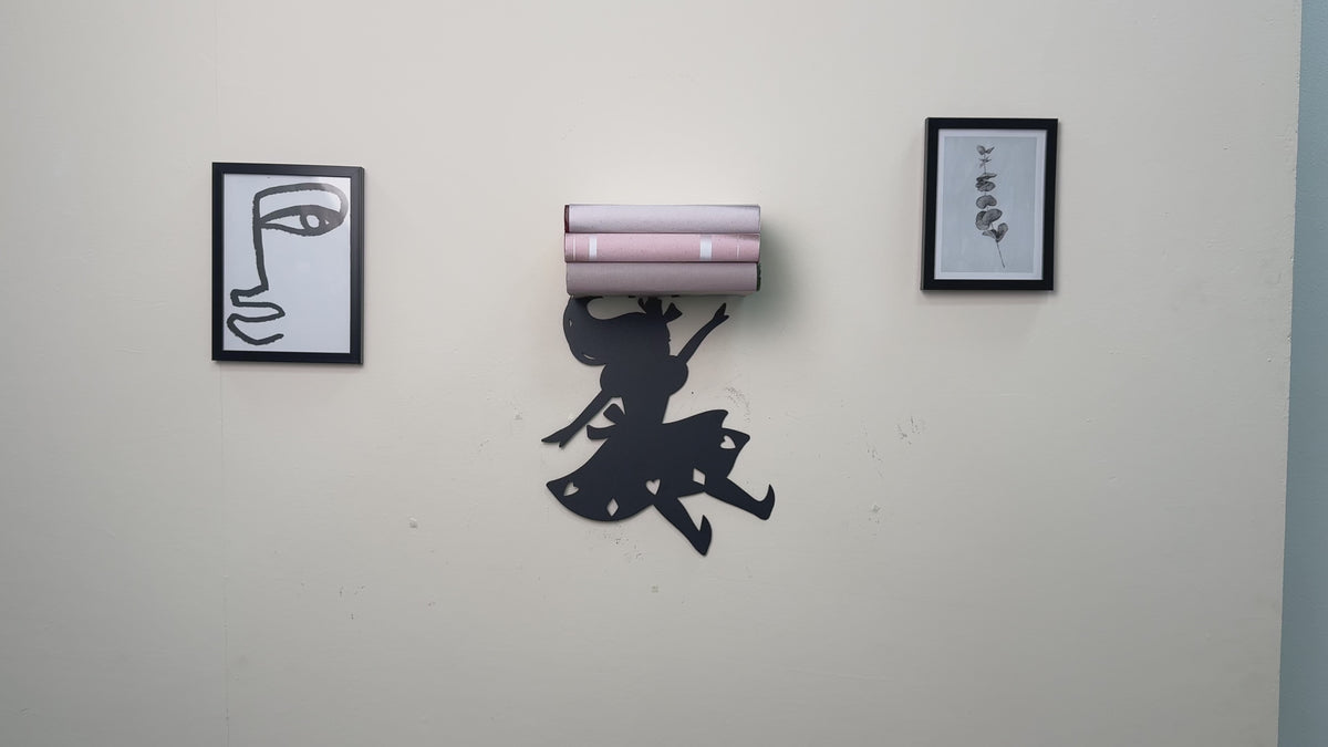 Alice in Wonderland Metal Wall Shelf, Handmade Steel Fantasy Decor
