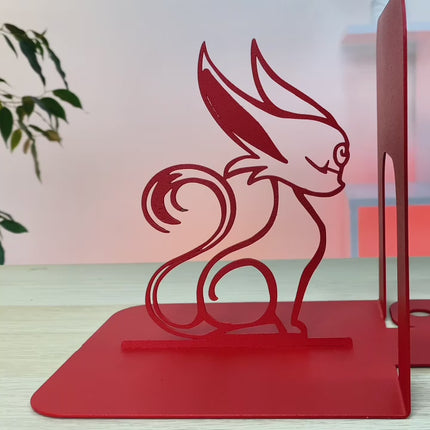 Metal Bookends – Modern Fantasy Steel Book Holder for Shelves