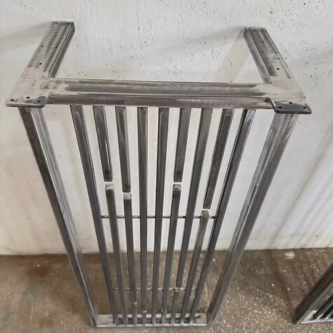Industrial Steel Bar Table Legs with Slat Design