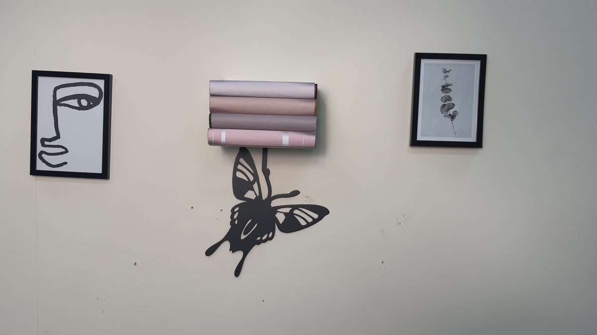 Butterfly Metal Wall Shelf, Handmade Steel Floating Shelf for Home Decor