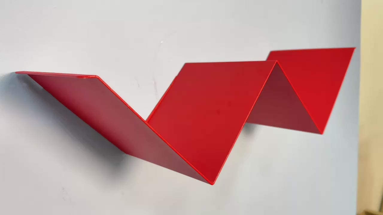Metal Wall Shelf – W-Shaped Floating Steel Shelf for Home & Office