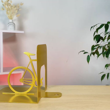 Metal Bookends – Bicycle Steel Book Holder for Shelves & Office Decor