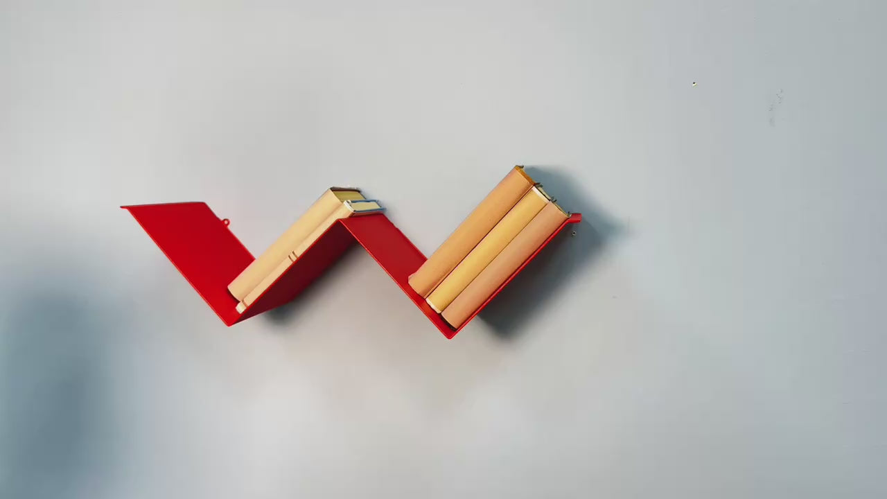 Metal Wall Shelf – W-Shaped Floating Steel Shelf for Home & Office