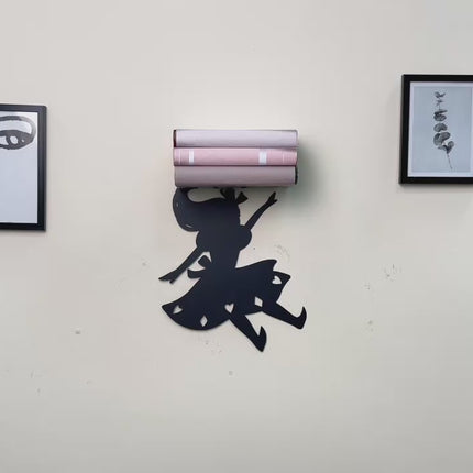 Metal Wall Shelf Book Holder – Alice Silhouette Floating Shelf