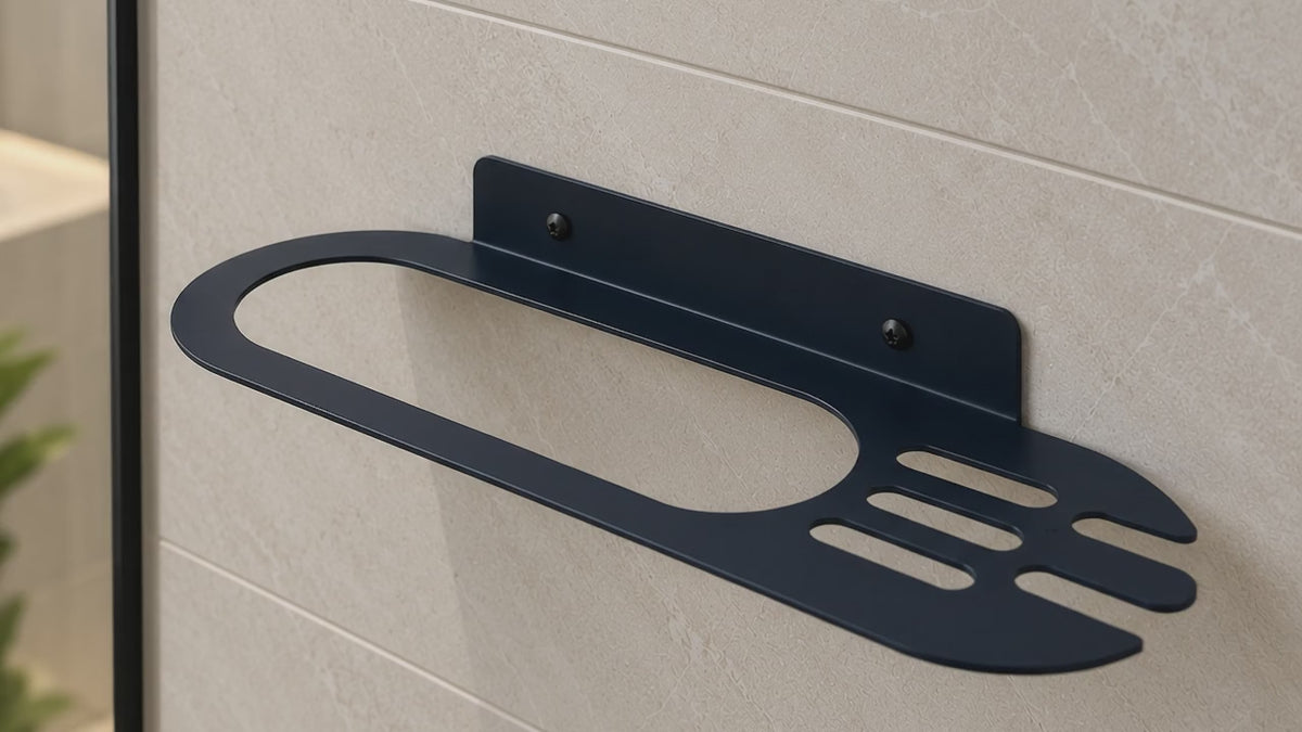 Metal Bathroom Wall Shelf with Towel Holder – Modern Design