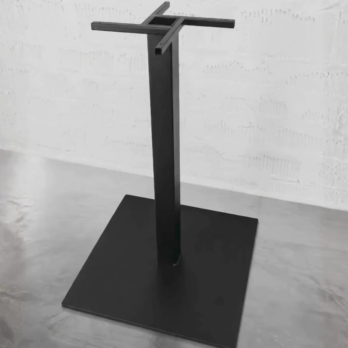 Industrial Metal Pedestal Table Base – Square Steel Design