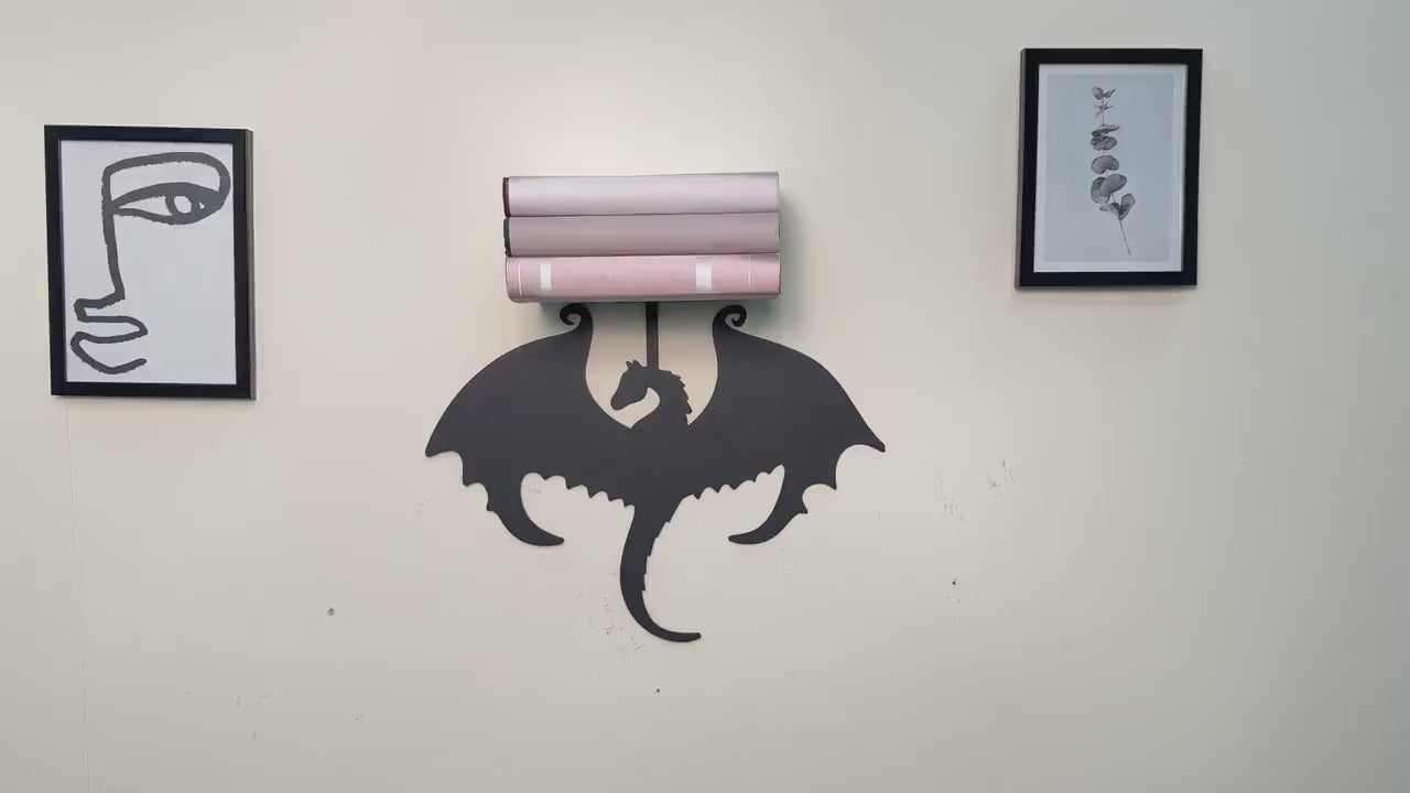 Dragon Invisible Bookshelf Wall Mount Steel Floating Book Holder